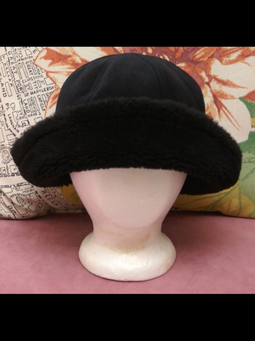 Sherling Sheepskin Hat Black Made in USA